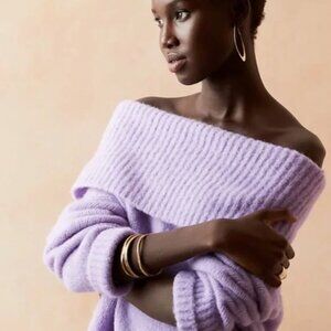 Banana Republic Oversized Cowl-Neck Sweater Tunic (Purple)